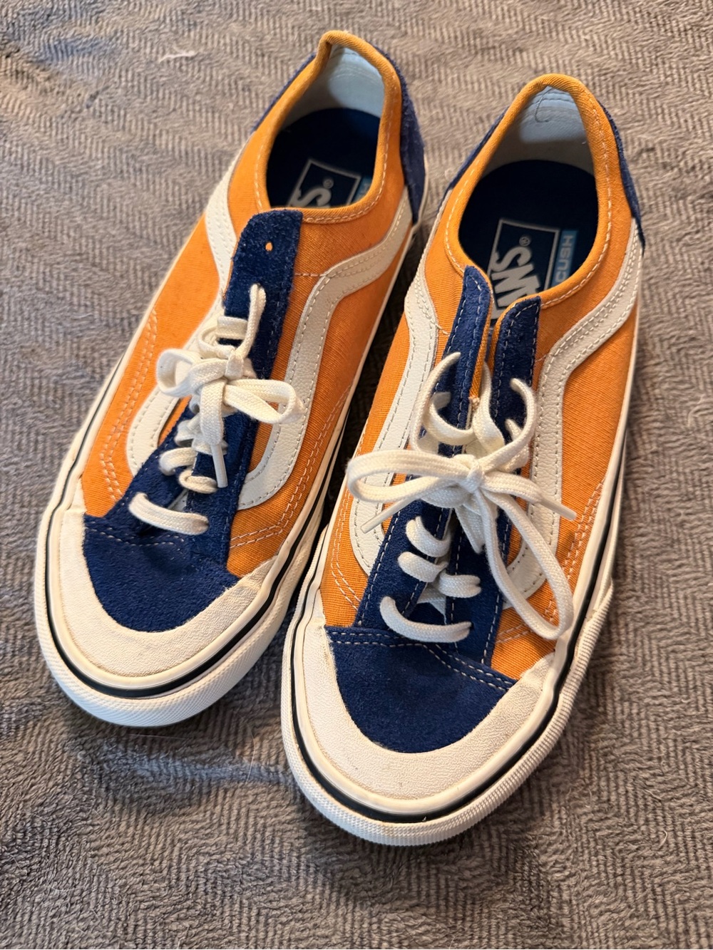 Vans I’d Rather Be Surfing Shoes Old Skool Low Top Sneakers - Orange & Navy